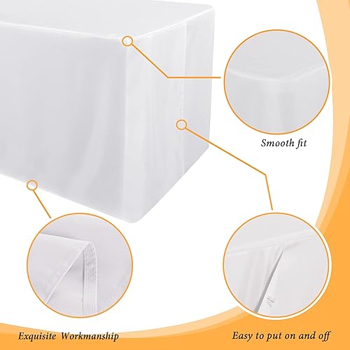 Miniatura 4 de Obstal Paquete de 2 manteles para mesas rectangulares de 6 pies, resistente al agua, tela lavable, protector de mesa rectangular de poliéster para