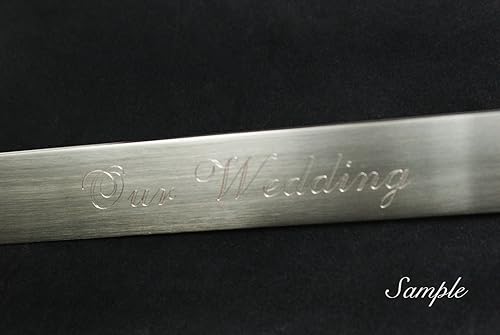 Miniatura 7 de Juego de cuchillos de vidrio para tostadas de boda de oro y plata (juego grabado, plateado)