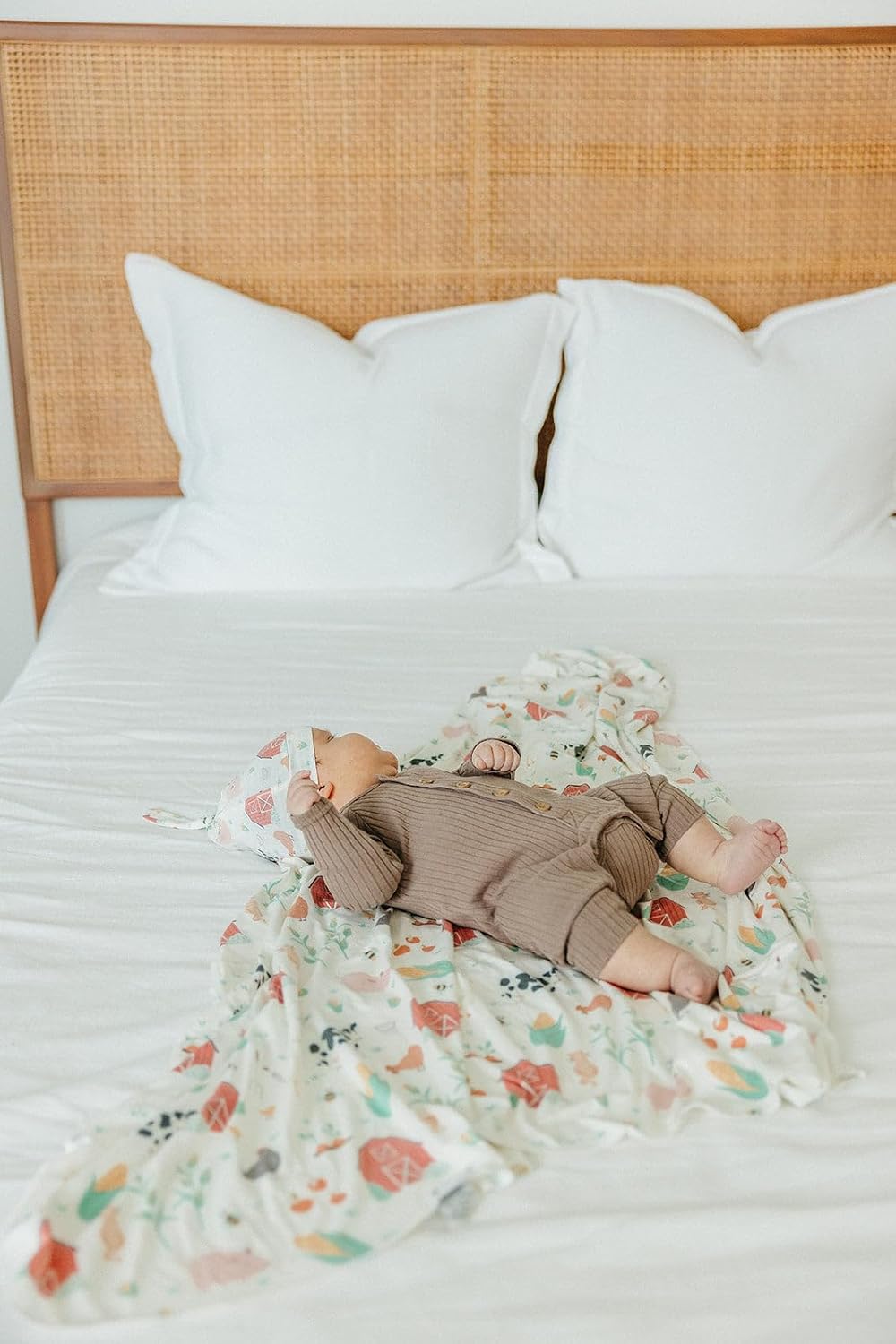 Copper Pearl Swaddle Blankets for Newborns | Soft Stretchy Receiving Blankets for Boys and Girls | Large 46 x 46 Inch Baby Blankets | Lightweight and Breathable Swaddles | Farmstead