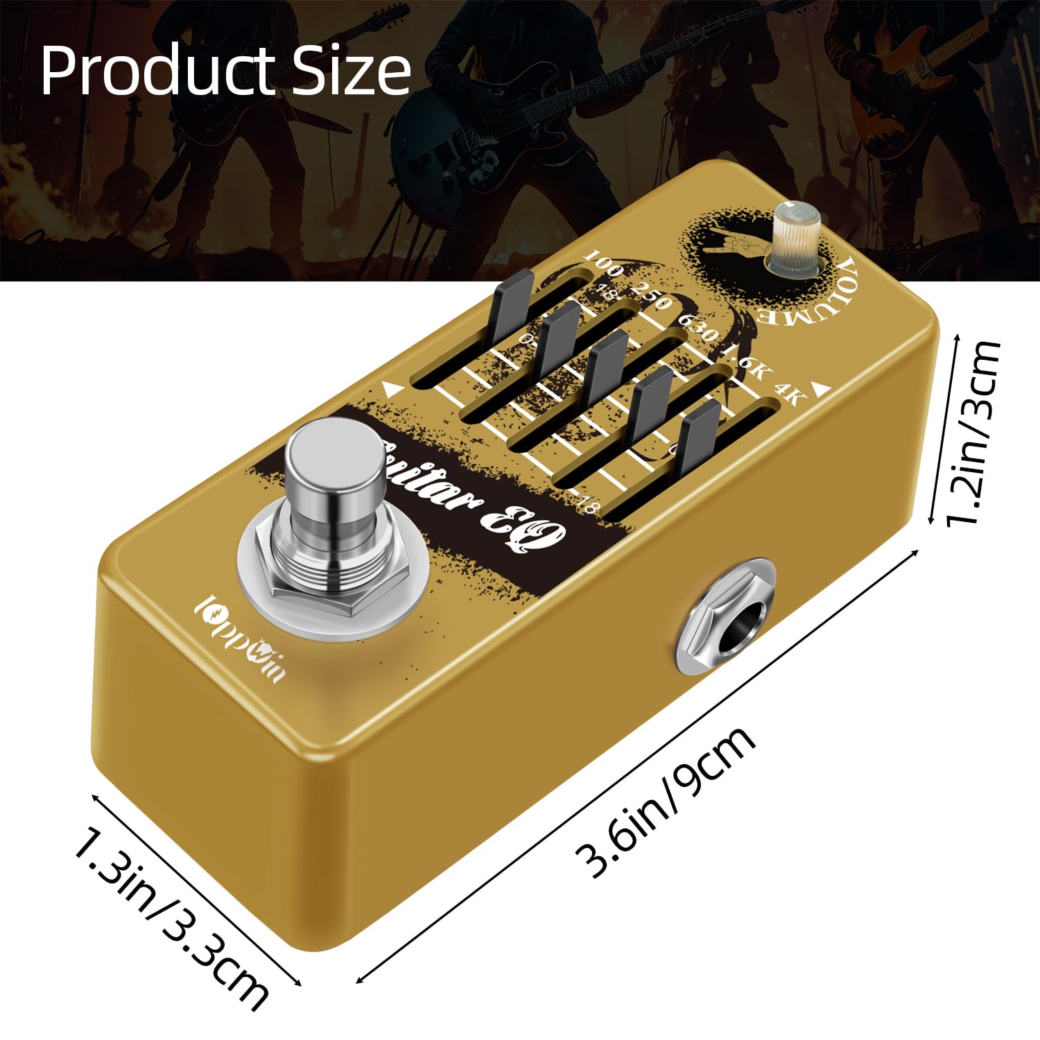 Pedali per chitarra, pedale equalizzatore grafico a 5 bande con controllo del livello principale, True Bypass e guscio in metallo