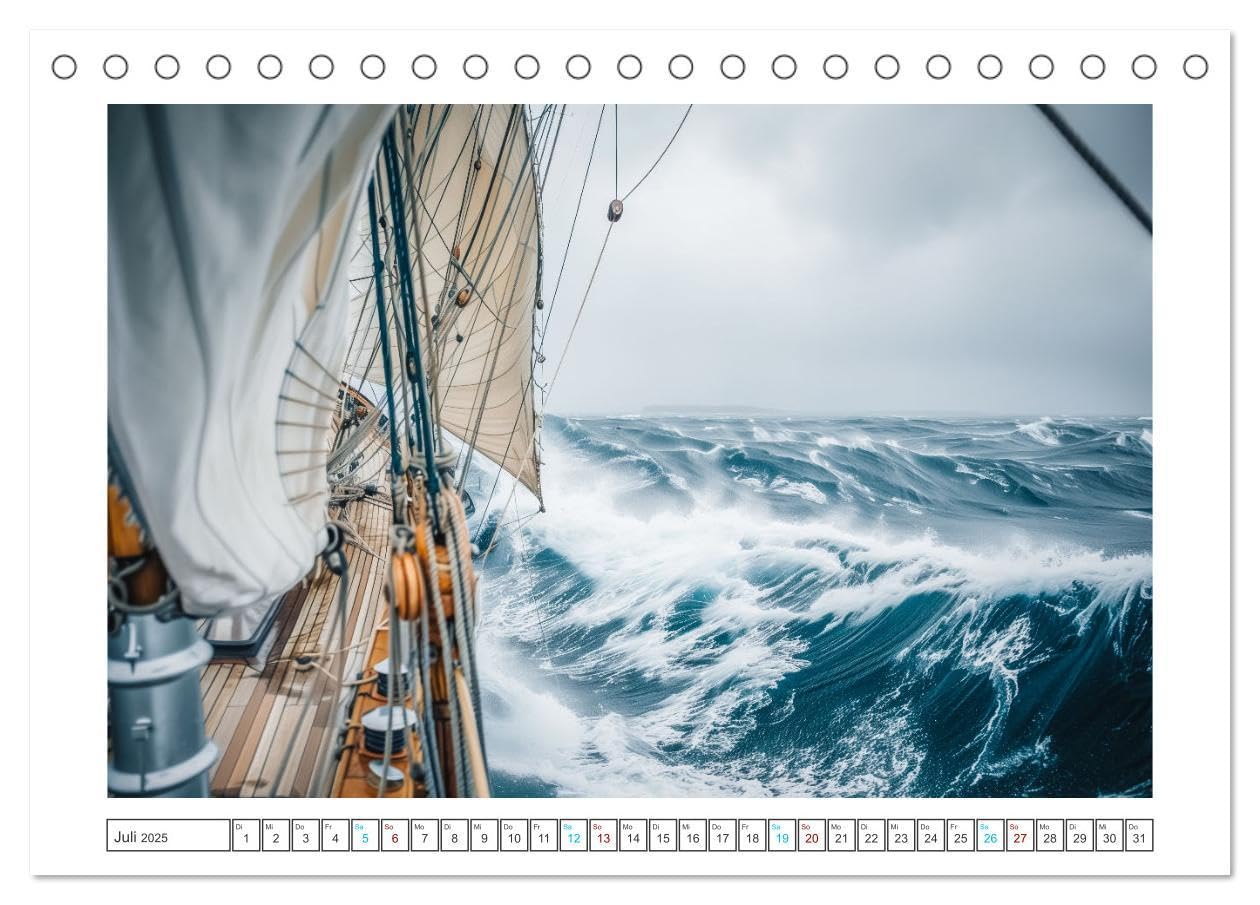 Wind und Wogen (Tischkalender 2025 DIN A5 quer), CALVENDO Monatskalender: Mit unseren erfahrenen Kapitänen und erstklassigen Crewmitgliedern führen ... Tagen der Seefahrt. (CALVENDO Mobilitaet)