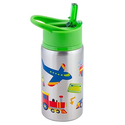 Stephen Joseph Stainless Steel Water Bottles: Owl and Sloth Transportation Flip-Top, Leak-Proof, BPA-Free Bottles - Phthalate and PVC-Free, Classy Design for Kids