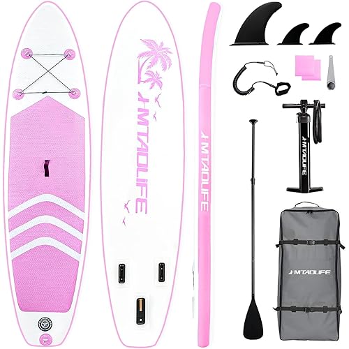 Inflatable Stand Up Paddle Board, 10' SUP with Premium Accessories, Yoga Board for Youth & Adult