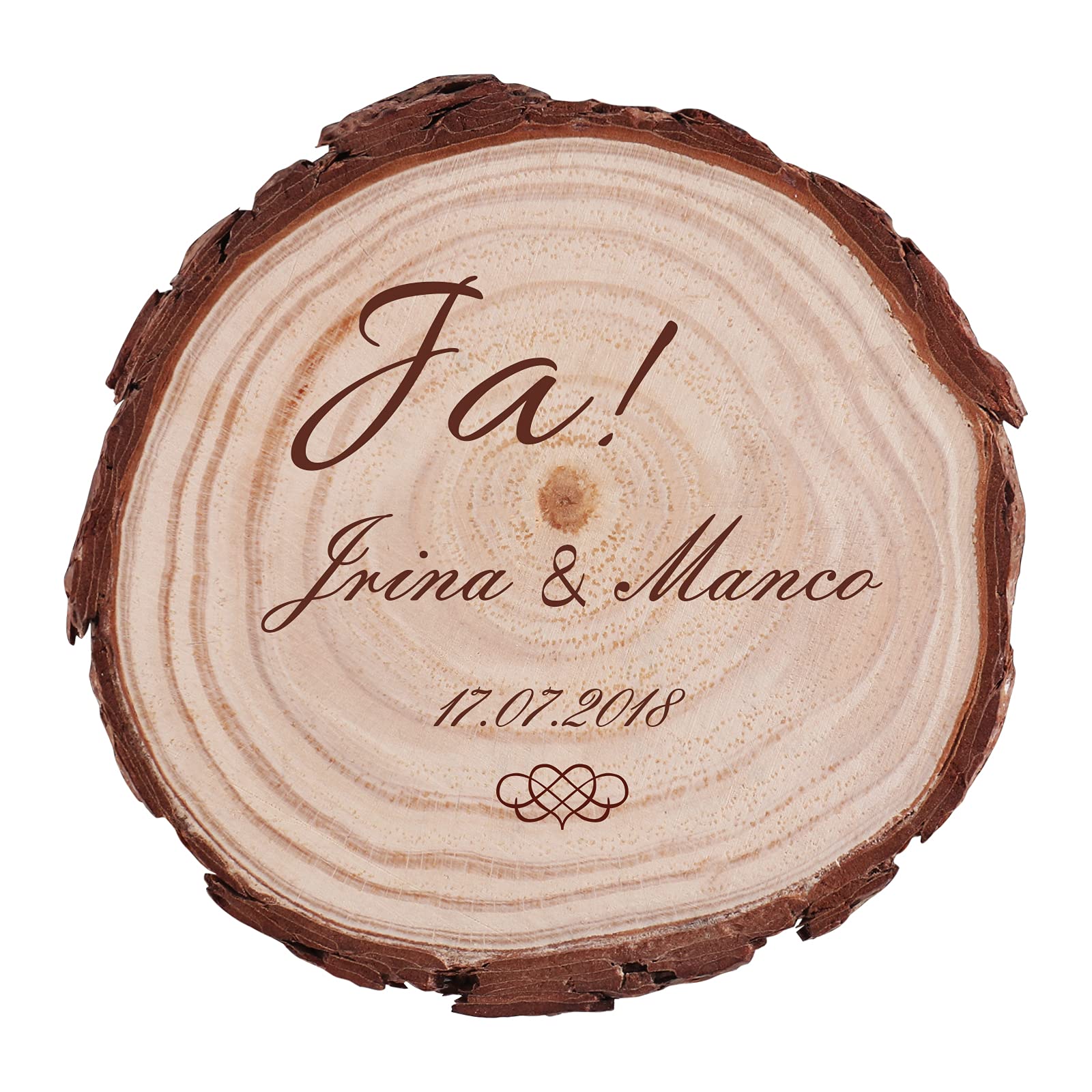 OXYEFEI Rodajas de Madera Personalizado,Maderas para manualidades natural,Utilizado para carteles de boda,Posavasos Madera,Troncos madera decoracion,Adornos navideños (Plantilla 7)