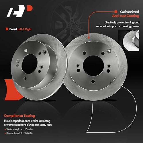 Miniatura 2 de A-Premium Rotores de freno de disco sólido trasero de 10.31 pulgadas (10.315 in) compatibles con modelos seleccionados de Hyundai y Kia - Sonata