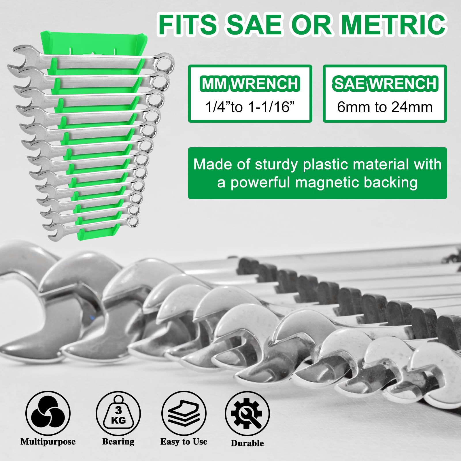 Supporto Magnetico Per Chiavi Inglesi - 2 Pezzi, Organizzatore Da Cassetto In ABS, Nero E Rosso