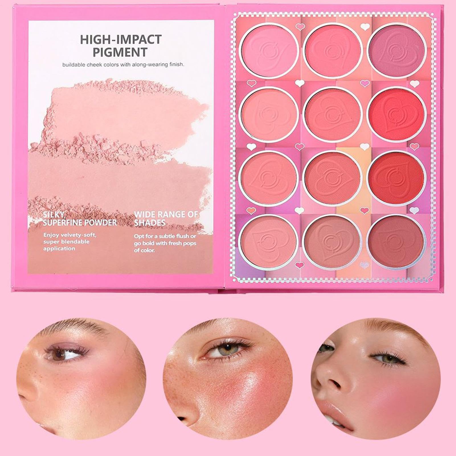 Paleta de Sombras de Ojos Cosméticos de Belleza Duraderos y a Prueba de | Paleta de Maquillaje con Sombras Mate y Brillante Para Mujeres Esposas Novias Madres Viajes al Aire Libre Citas