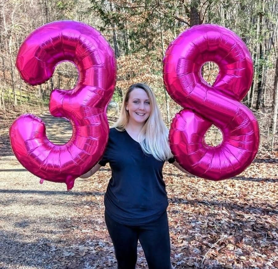 Image of 7 Balloon Numbers Birthday Decorations, 40In Rose Purple Balloons for Party | Eye-catching Appearance, Perfect Decorative Centerpieces, Convenient Self-sealing Structure, Widely for Various Occasions