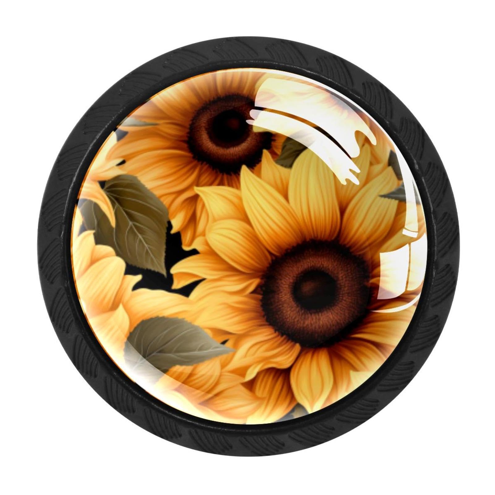 CHENZZZZ Skull Sunflower Cabinet Knobs 4 Pieces Drawer Kitchen Cabinets Dresser Cupboard Wardrobe Unique Pulls Handles