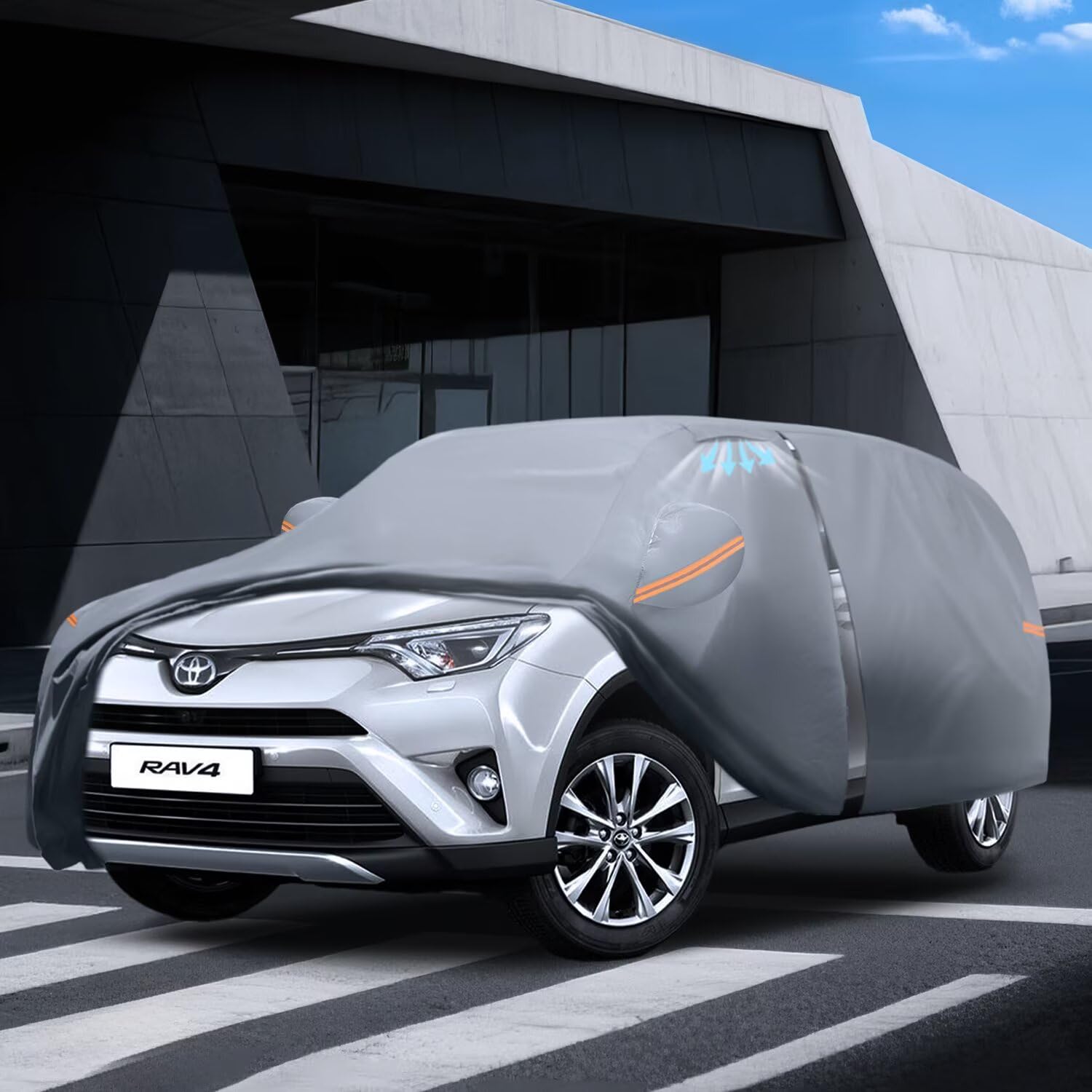 Waterproof Toyota RAV4 2015-2026 Car Cover with Breathable Vents 2026 Upgrade Premium Covers with Cotton Liner and Zipper — view 8