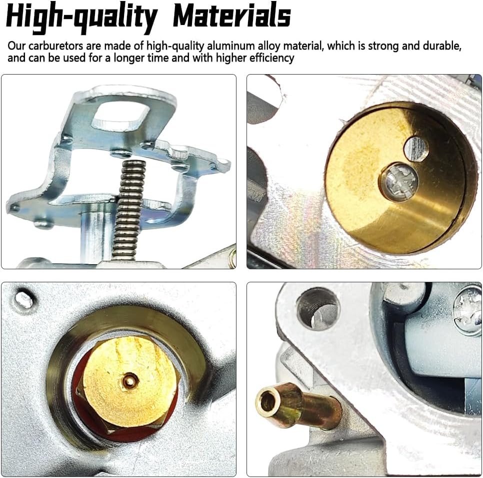 Nærbillede views of carburetor components, highlighting material quality