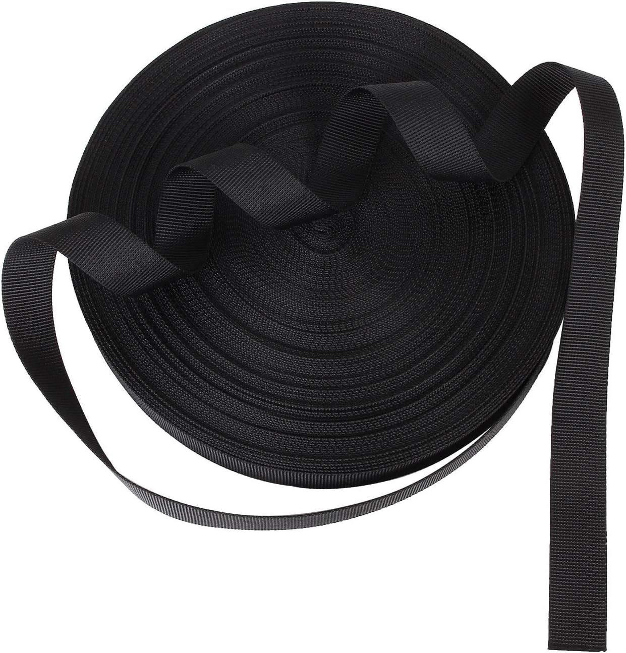 sdyal heavy duty black nylon webbing strap – 1 inch strong multipurpose fabric belt for bags, luggage, furniture, diy crafting & repairs (100 meter)