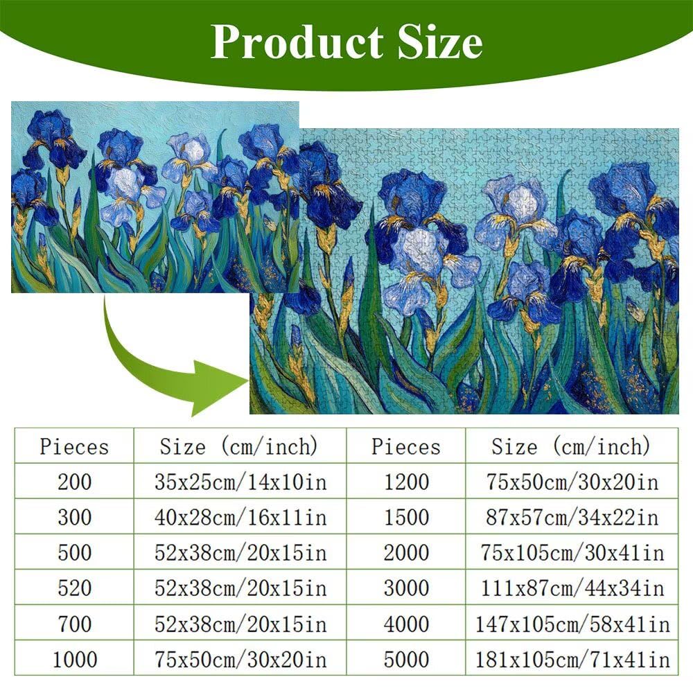 Puzzle 1200 Piezas Adultos Flor & Azul, Rompecabezas con Letras Traseras y Póster, Pasatiempo Antiestrés, Decoración de Pared, Regalo Decorar Mujer Hombre 75 x 50 cm (14 Años +) P3#29