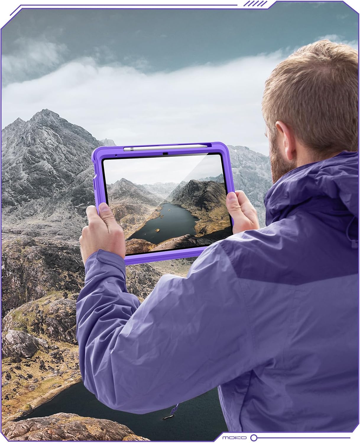 MoKo for iPad (A16) 11th/10th Generation Case 2025/2022, Heavy Duty Shockproof Dual Layer Full Body Protective Cover, Built-in Screen Protector and Kickstand for iPad 11/10.9 Inch, Deep Purple