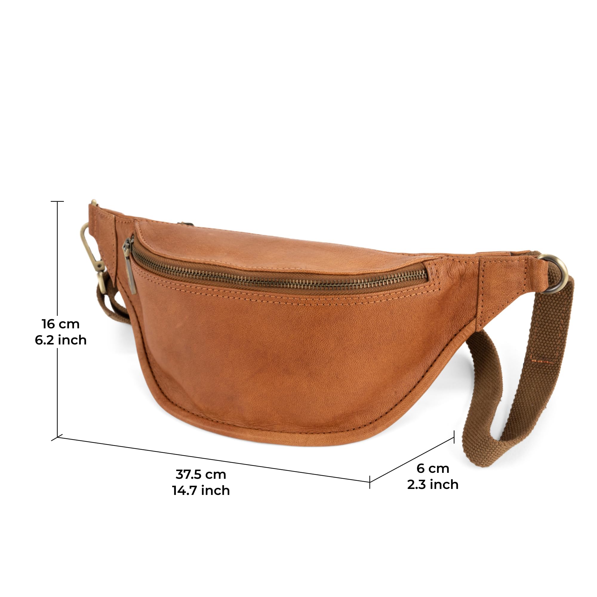 Berliner Bags Vintage Marsupio Donna Kai, Marsupio Uomo Pelle, Borsa Marsupio Donna Tracolla, Unisex - Marrone