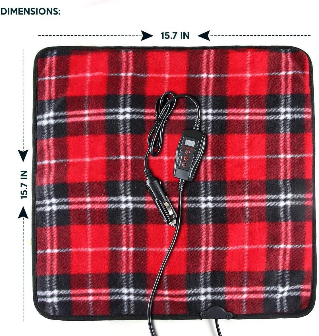 ZONETECH Red Plaid Warming Pad, Warms on Cold Weather, Perfect Sizing for Pets (2- Pack Red Plaid)