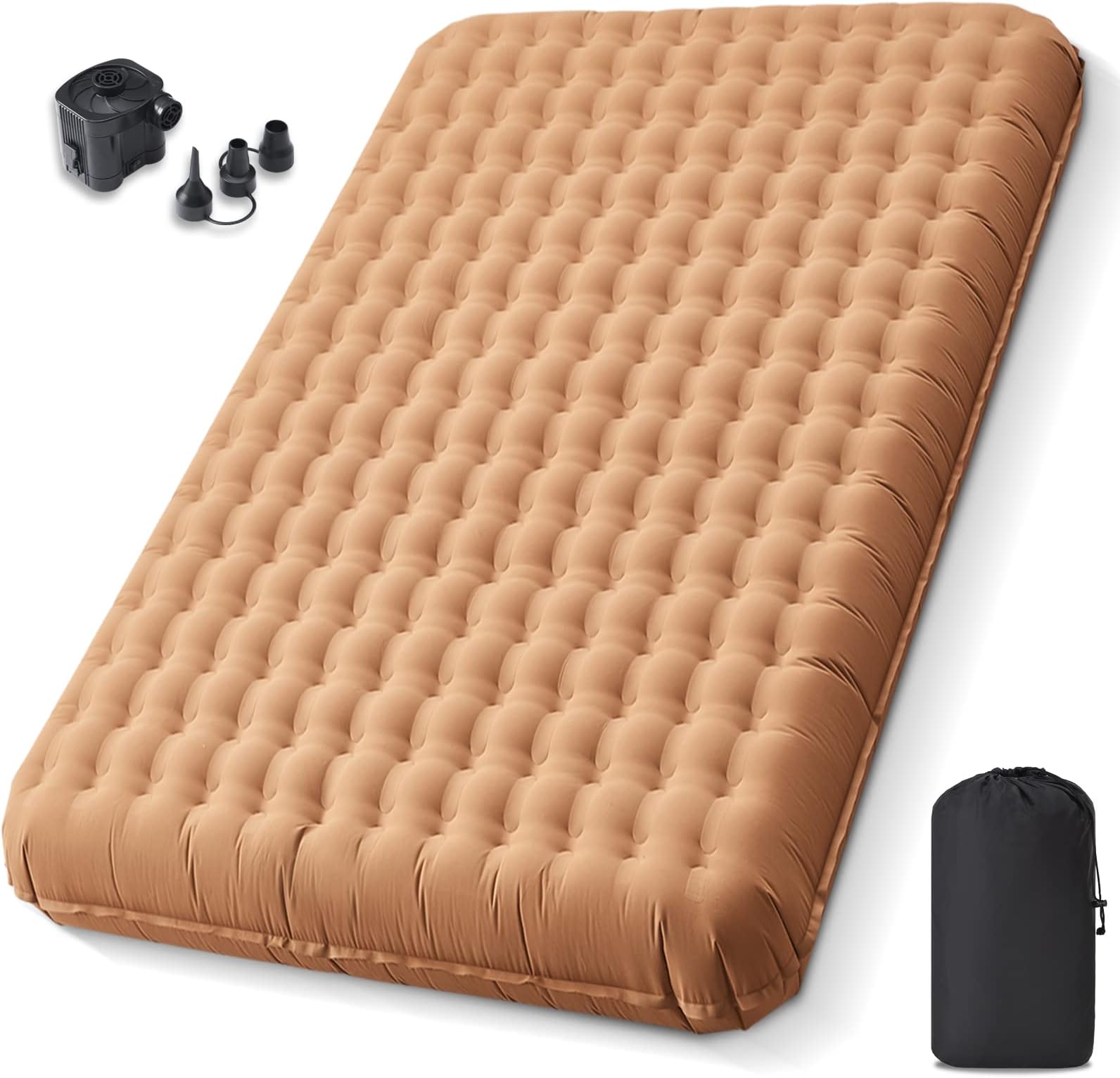 AIRELAX Air Mattress Made of Premium Materials, Inflatable Camping Mattress with Portable Air Pump Easy Blow Up, Lightweight Air Bed Rolls Up Compact, Ideal for Camping or Extra Bed, Full 80"x55"x6"