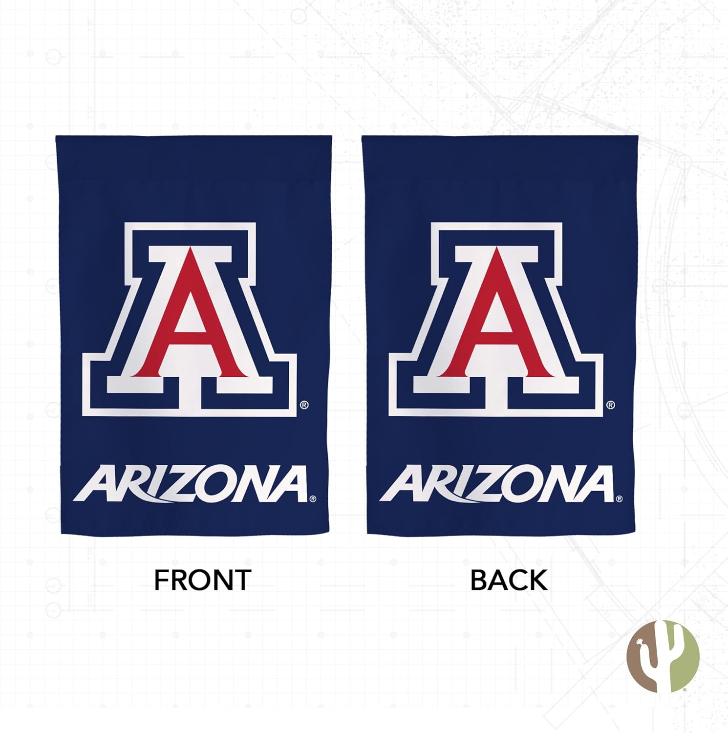 Desert Cactus University of Arizona UA Garden Flag – 19 x 12 inch Arizona Wildcats Banner, For Outdoor Display and Events (Design C) - Image 2