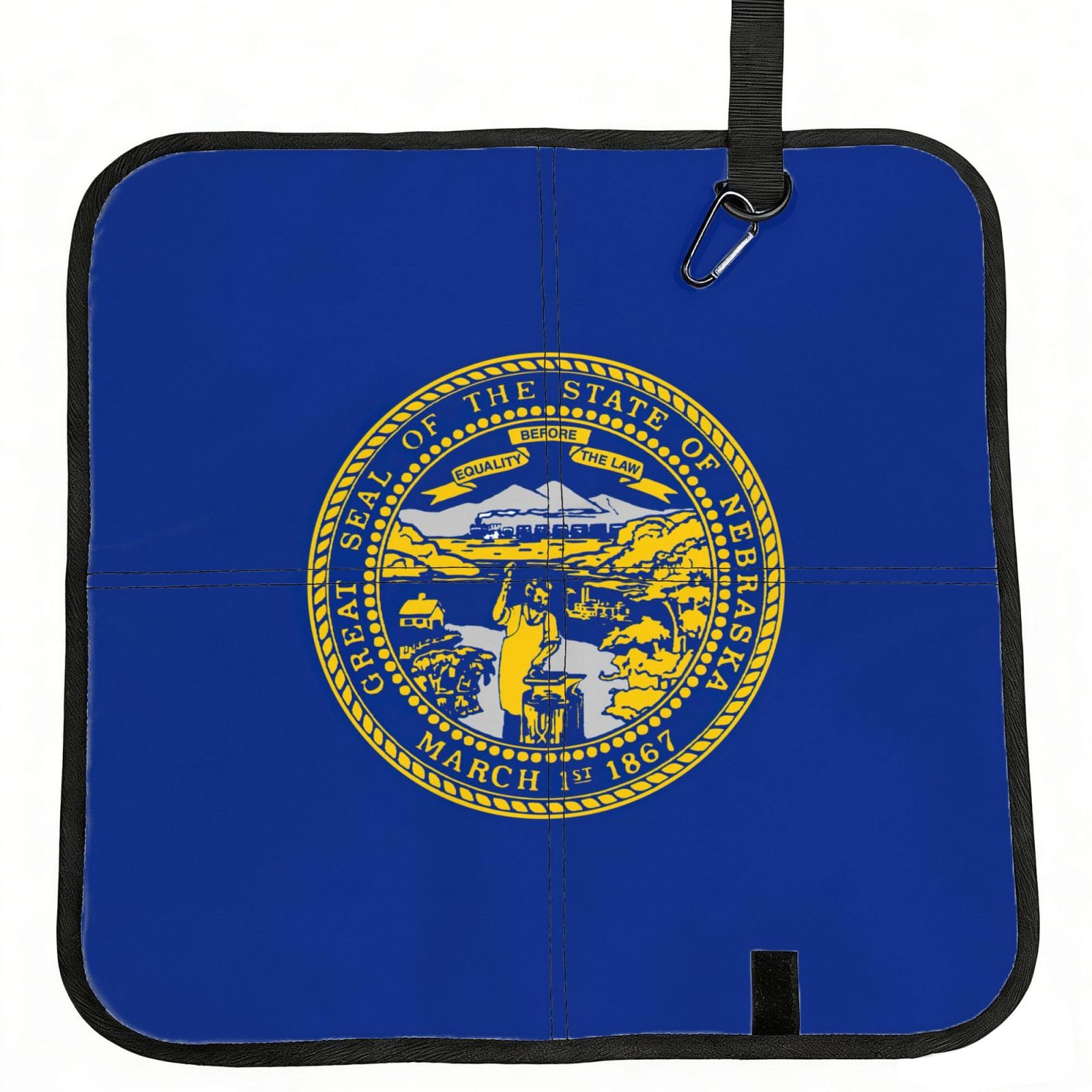 AYYQWE Nebraska Flag Print Foldable Seat Cushion Portable Chair Pad Office Commuting Picnic Camping Outdoor