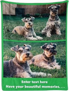 Personalized Blanket with Picture Custom Photo Collage Blanket for Family Baby Grandma Grandpa Friend Couple Wedding Pets Dogs Customized Souvenirs Gifts 2 Photos, 30x40 Inch