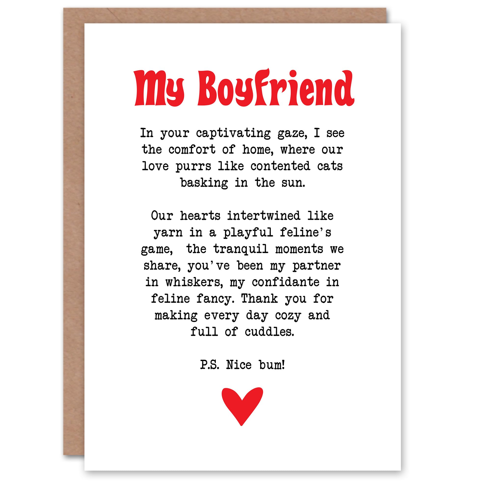 Artery8 Greeting Card - Love Poem Cat Lover - Romantic Poetry - White