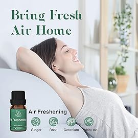 ASAKUKI Essential Oil Blends, Essential Oils for Diffusers for Home, Well-Being Kit- Calm Mind, Sweet Dreams, Happy, Relax, Air Freshening, Immunity for Aromatherapy, Humidifiers, Massage, 6x10ml