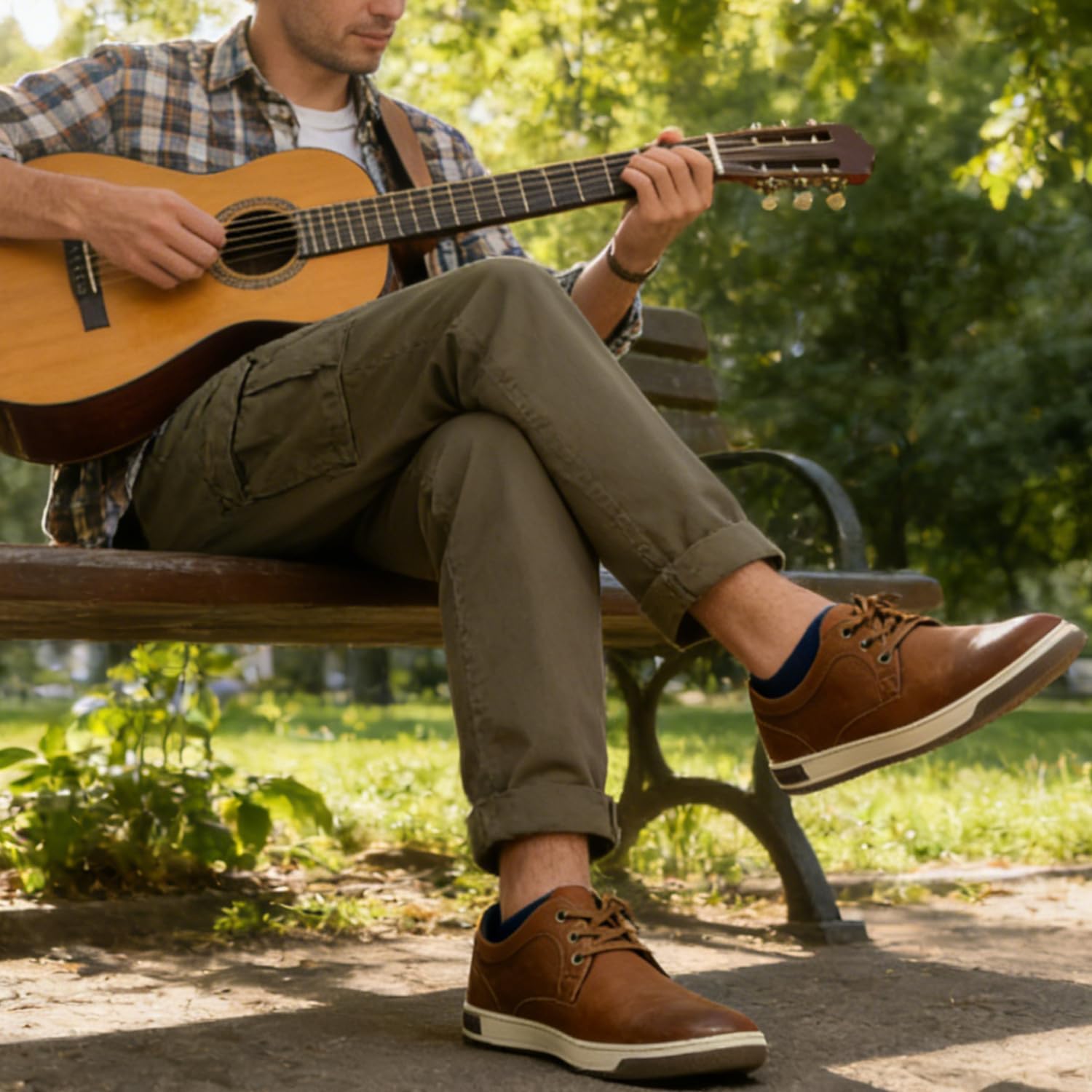 Jousen Men's Fashion Sneakers Classic Retro Casual Shoes for Men Breathable Business Dress Sneaker - Image 3