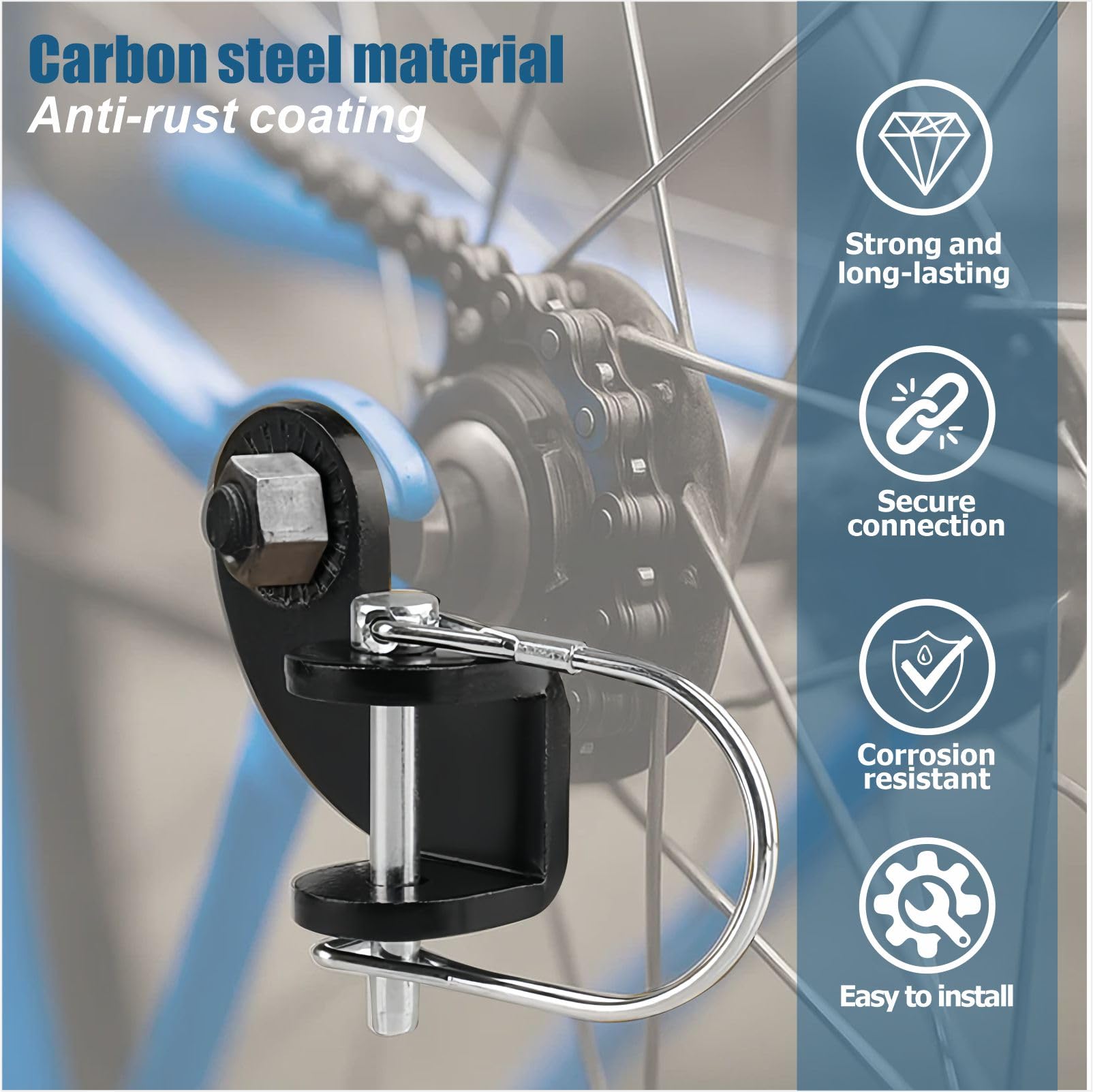 Rimorchio per bicicletta – 12,2 mm fissaggio frizione in acciaio compatibile con modelli Burley Bee e anziani, funziona con freni a disco (135°)