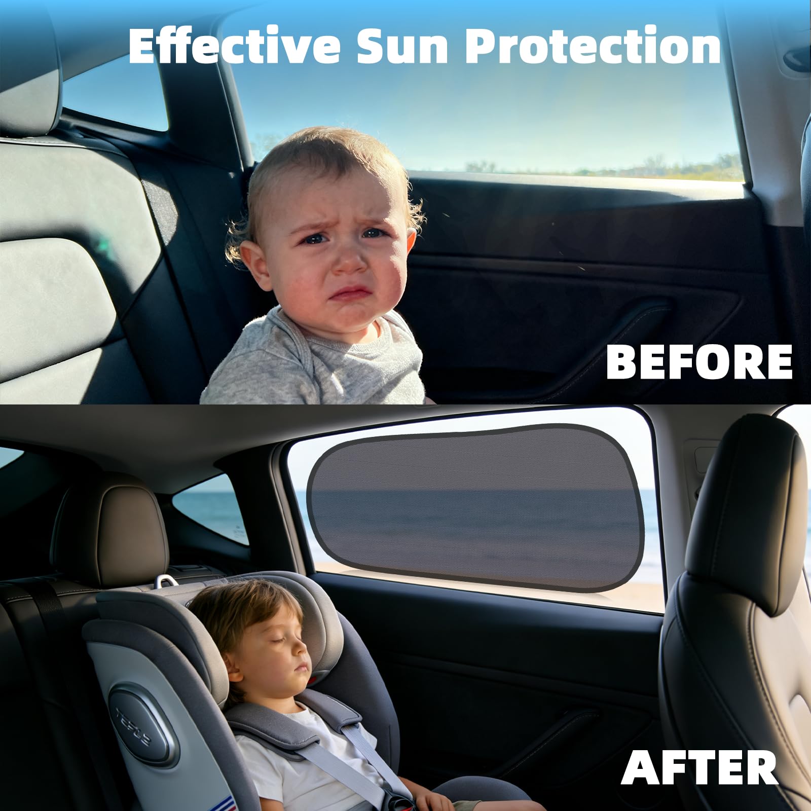 ZATOOTO Set di 2 Parasole per Auto Tesla Model Y con Protezione UV