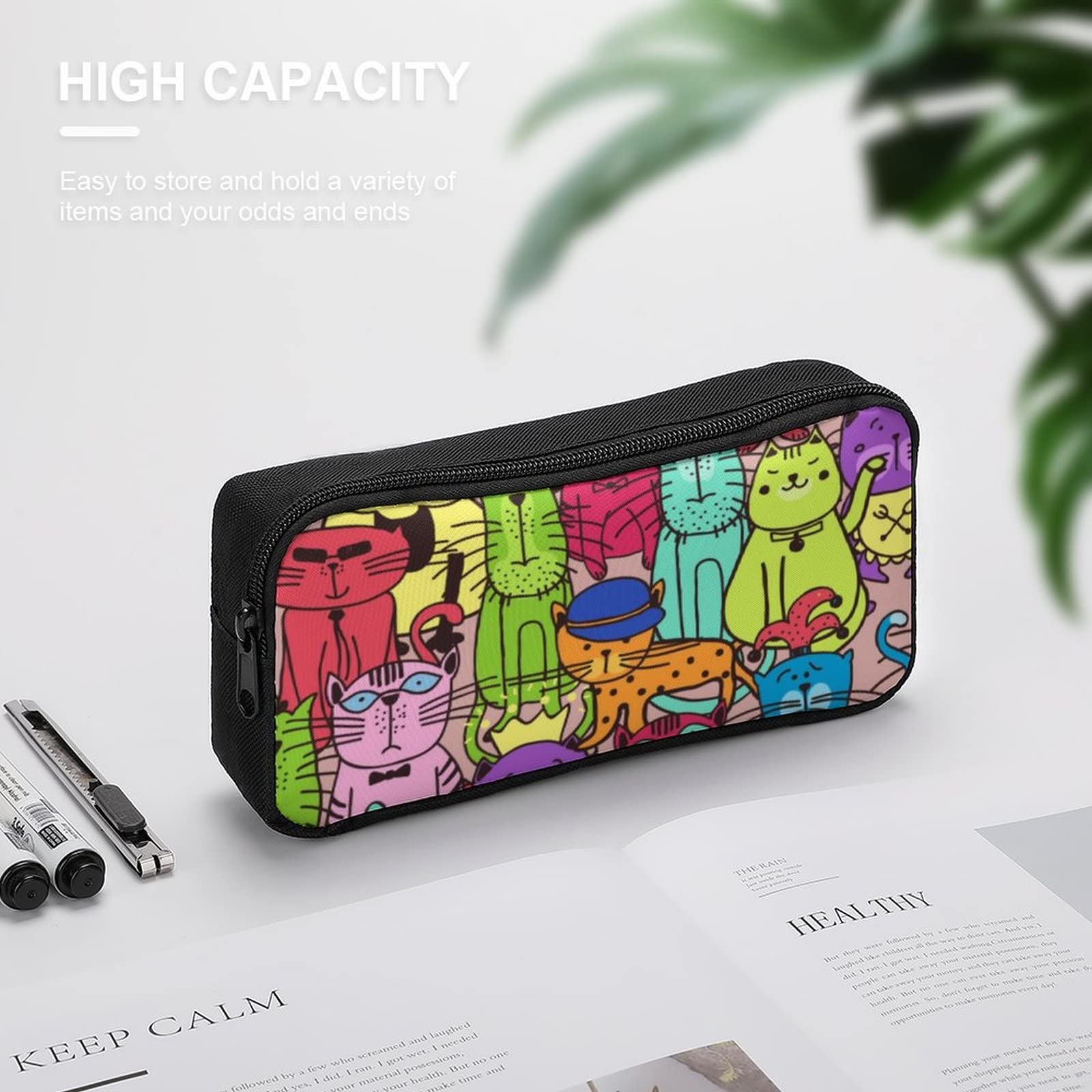 Amazon.co.jp: 筆箱 落書き猫柄 ペンケース 鉛筆ケース ペン袋
