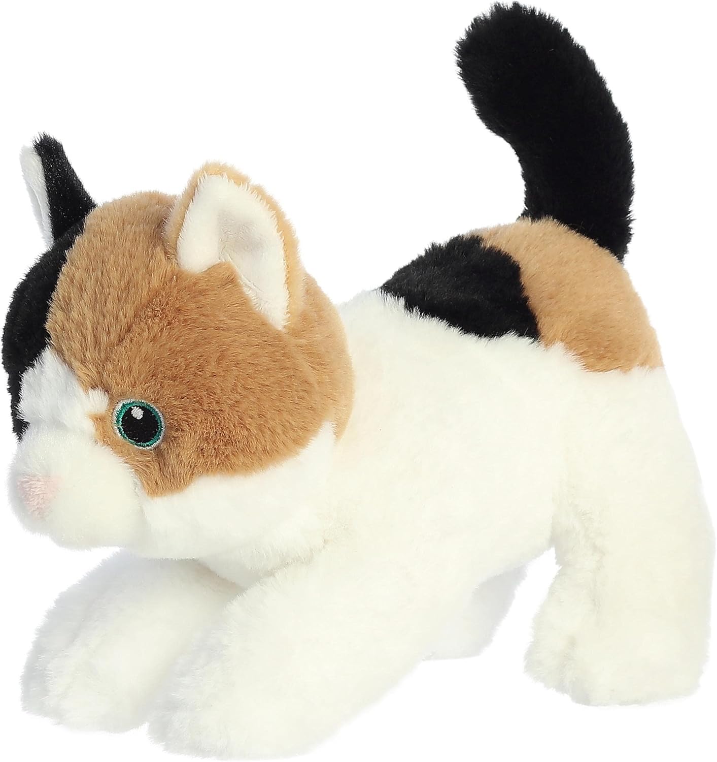 Aurora® Responsibly Made Eco Nation™ Calico Cat Stuffed Animal - Ideal for Playtime Adventures - Perfect for Birthdays or Just Because - White 8.5 Inches