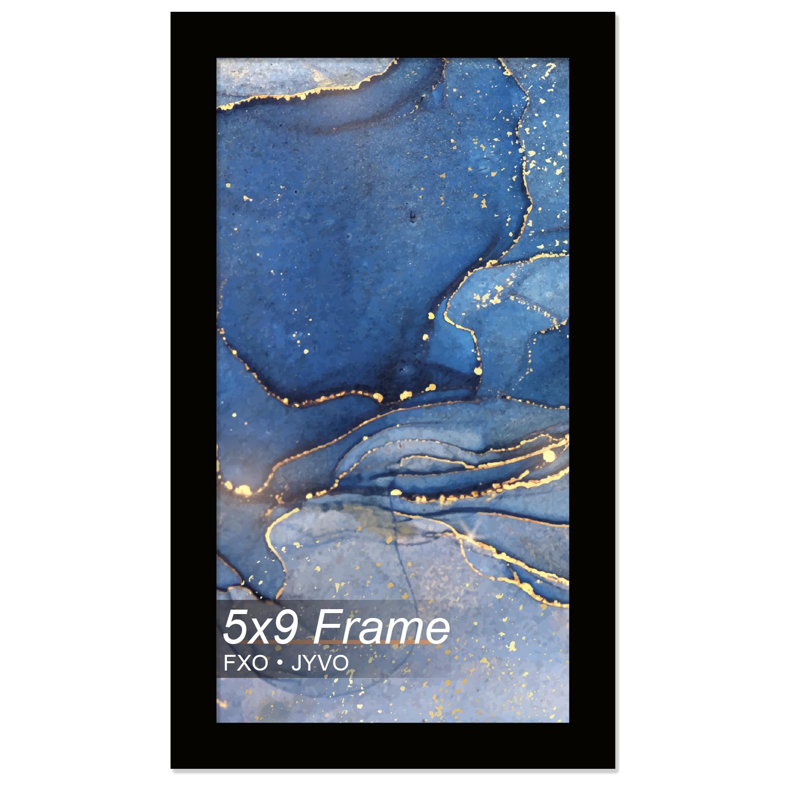 Fxojyvo 5x9 Picture Frame, Black Frame for 5 x 9 Inch Picture Poster Photo, Light Weight and High Transparent 5 by 9 Frame for Wall - 1 Pack/Black/5"x9" — image 1
