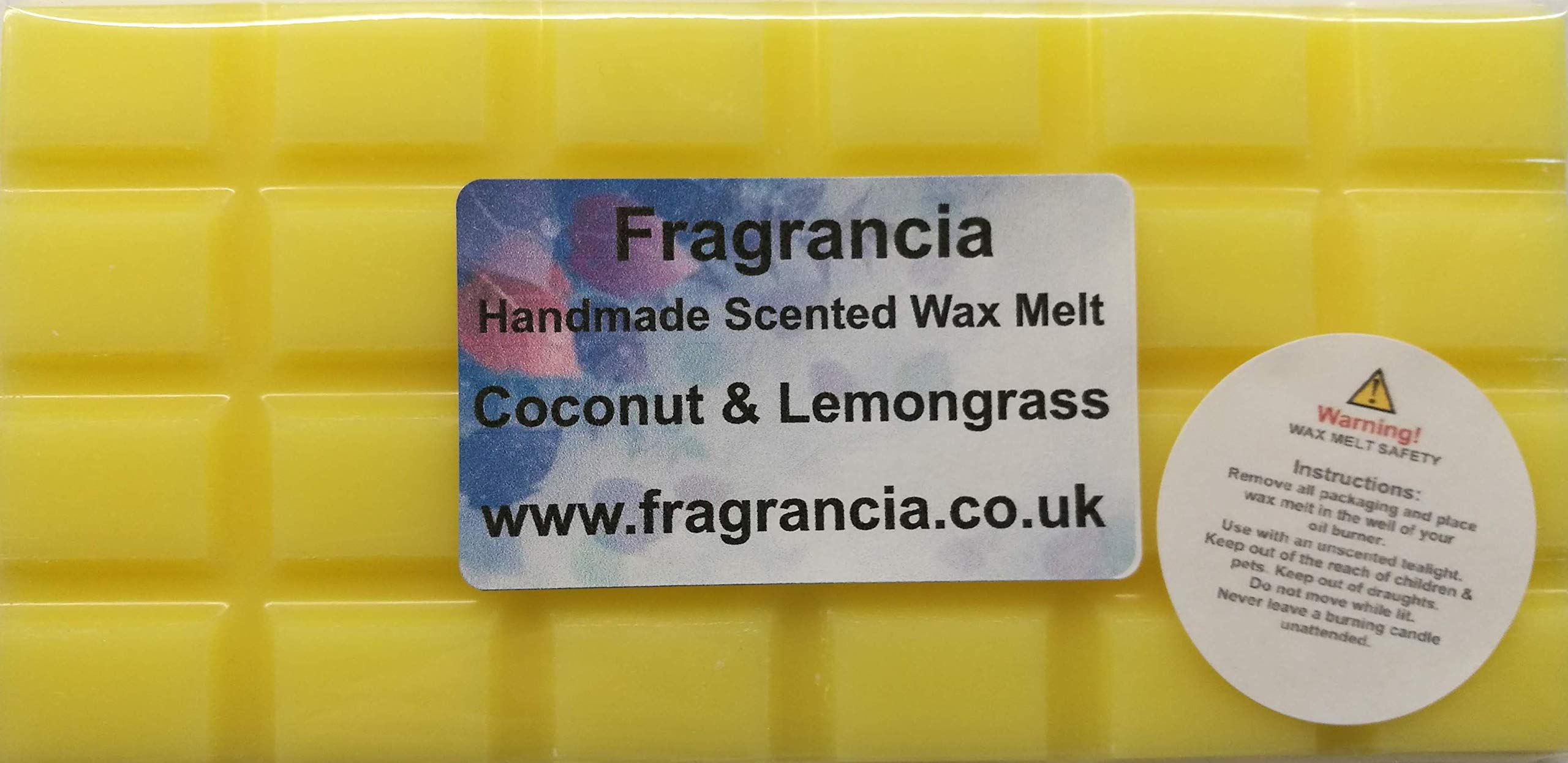 Fragrancia Yellow A Single Handmade Highly Scented Wax Melt Bar (Coconut & Lemongrass)