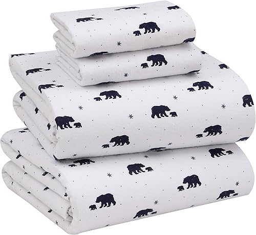 RUVANTI Juego de sábanas de franela de tamaño individual, 100% algodón cepillado, bolsillos profundos de 16 pulgadas, se adapta a hasta 18 pulgadas,