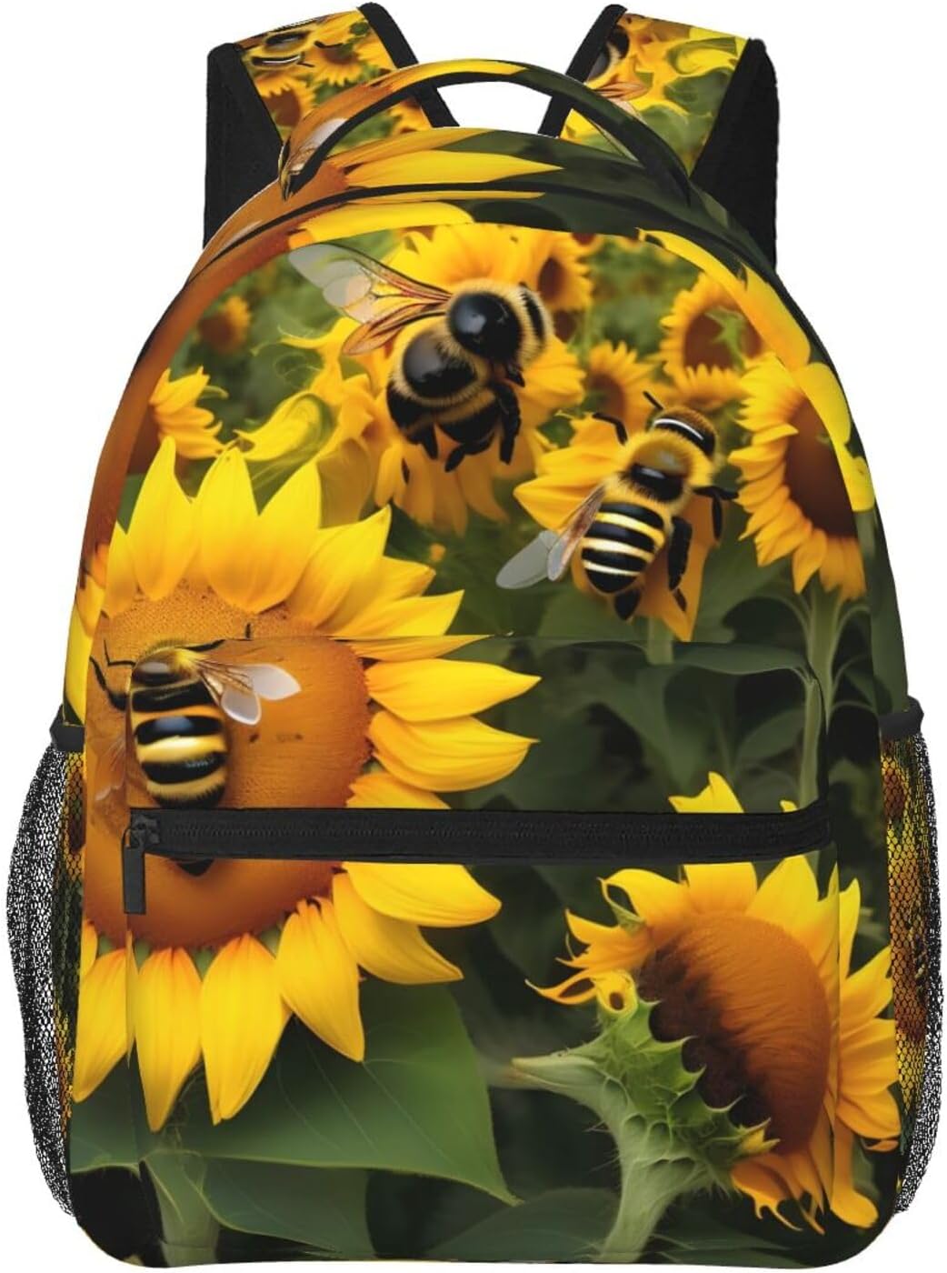 Sunflower Bees print Lightweight Bookbag Casual Laptop Backpack for Men Women College backpack