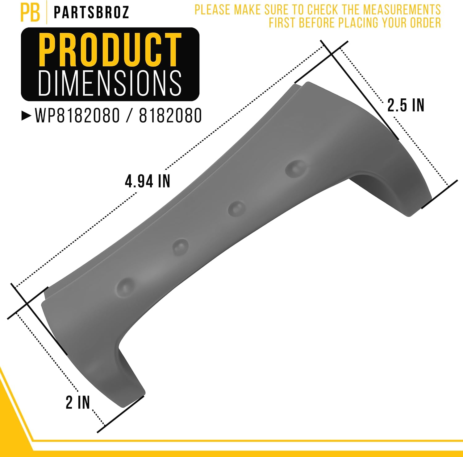 WP8182080 8182080 Washer Door Handle for Whirlpool AP6011757 PS11744956