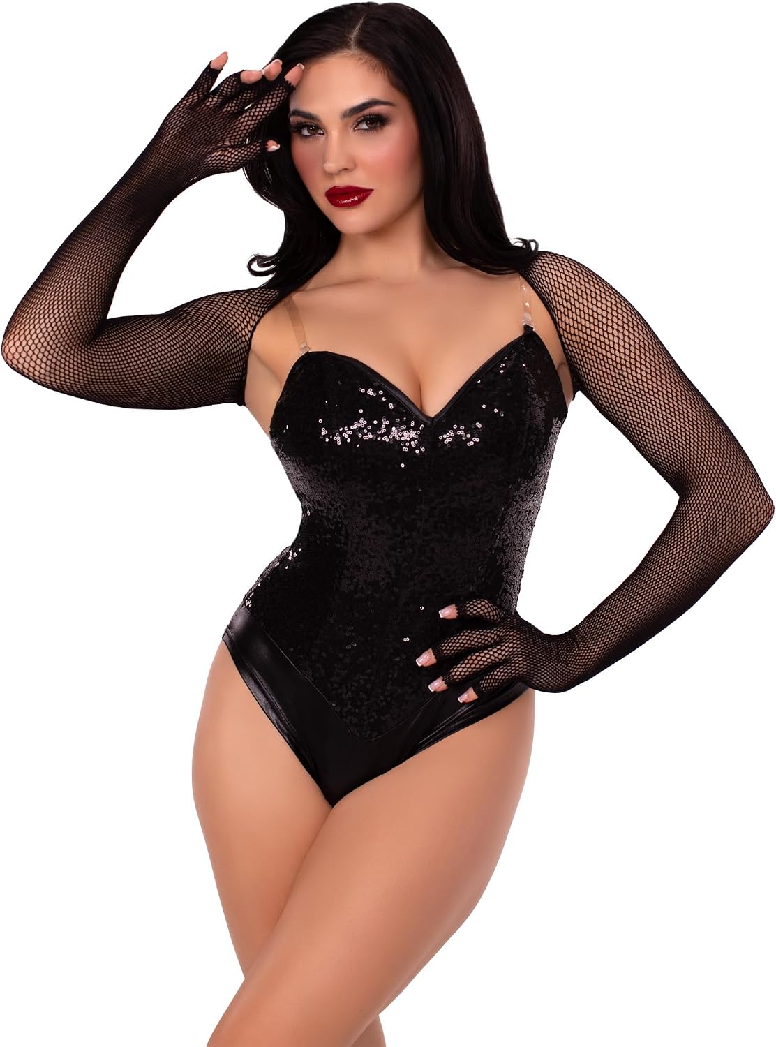 Traitorous Women's Black Fishnet Fingerless Shrug