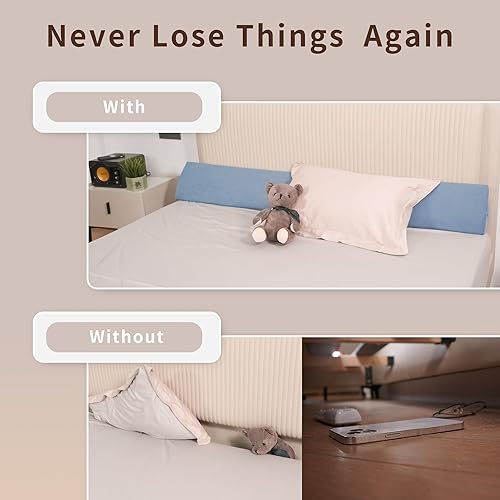 Miniatura 2 de Aurako Almohada de cuña para cama tamaño California King, almohada para cabecero, relleno de huecos de cama triangular, cuñas de espuma