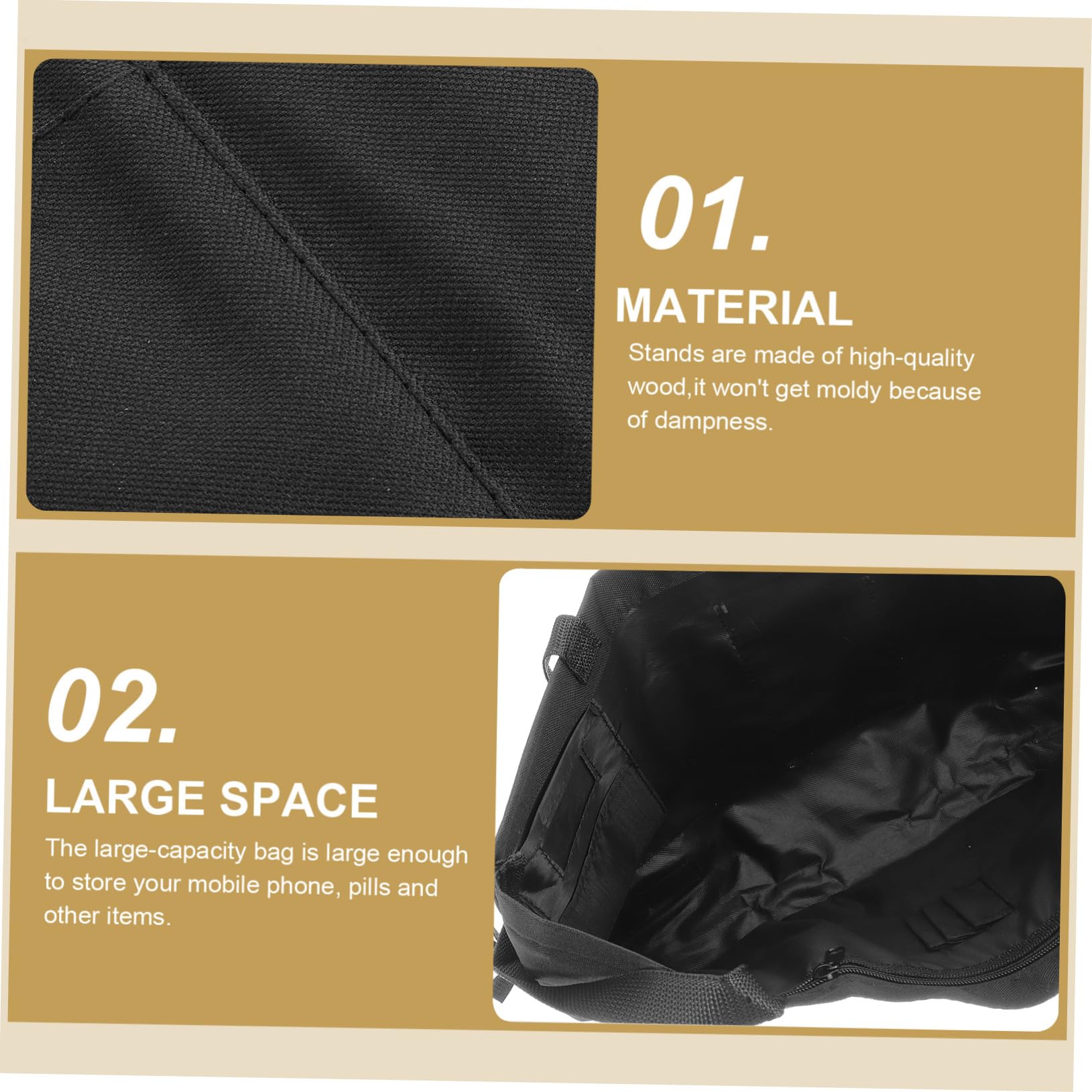 Bolsa Colgante para Silla de Ruedas Negra de Gran Capacidad | Tela Oxford, Ligera y Fácil de Llevar, para Compras y Actividades al Aire Libre