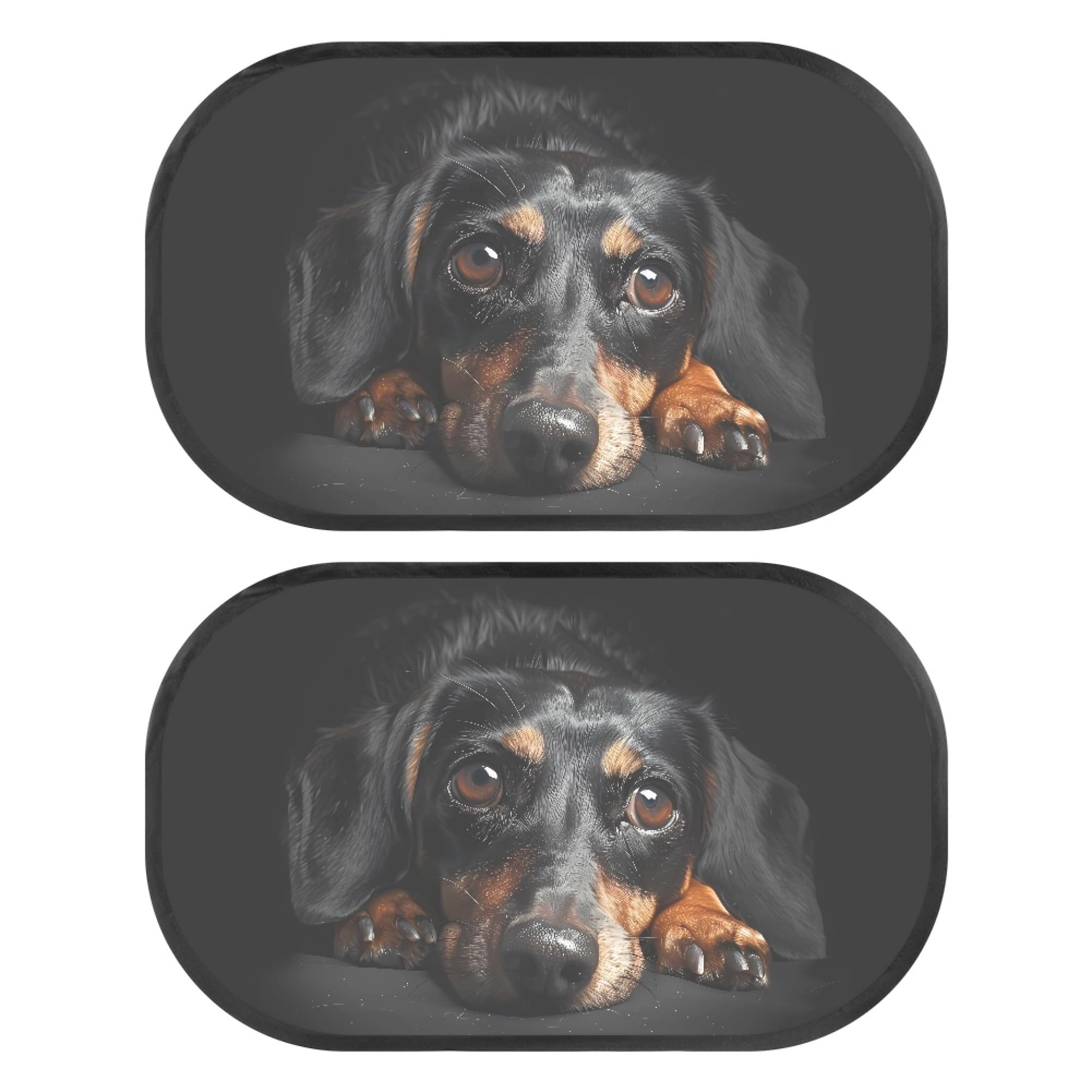 CLOHOMIN Dachshund Car Window Shades for Baby Dog Side Window Screens for SUV Mesh Window Shades for Car Baby 2 Piece Glare Shield and UV Rays