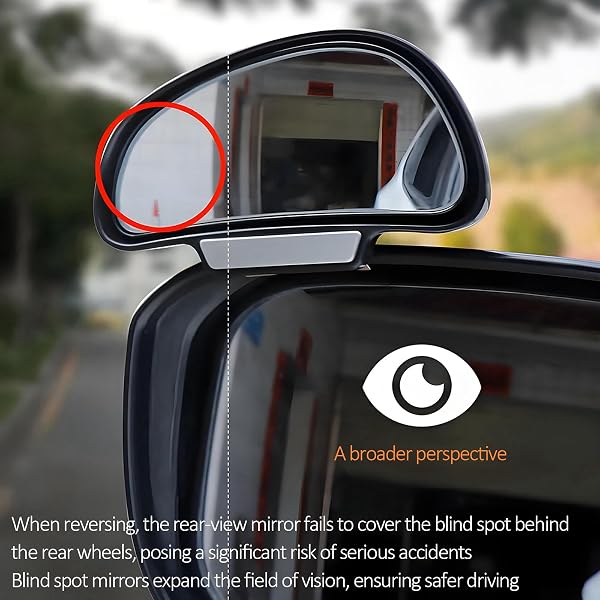 2pcs Miroir D'angle Mort Pour Rétroviseur, Réglables à 360 Degrés, Grand Angle, Universels pour Camion, SUV, Van - Vision Claire, Installation Facile, Durable - 5