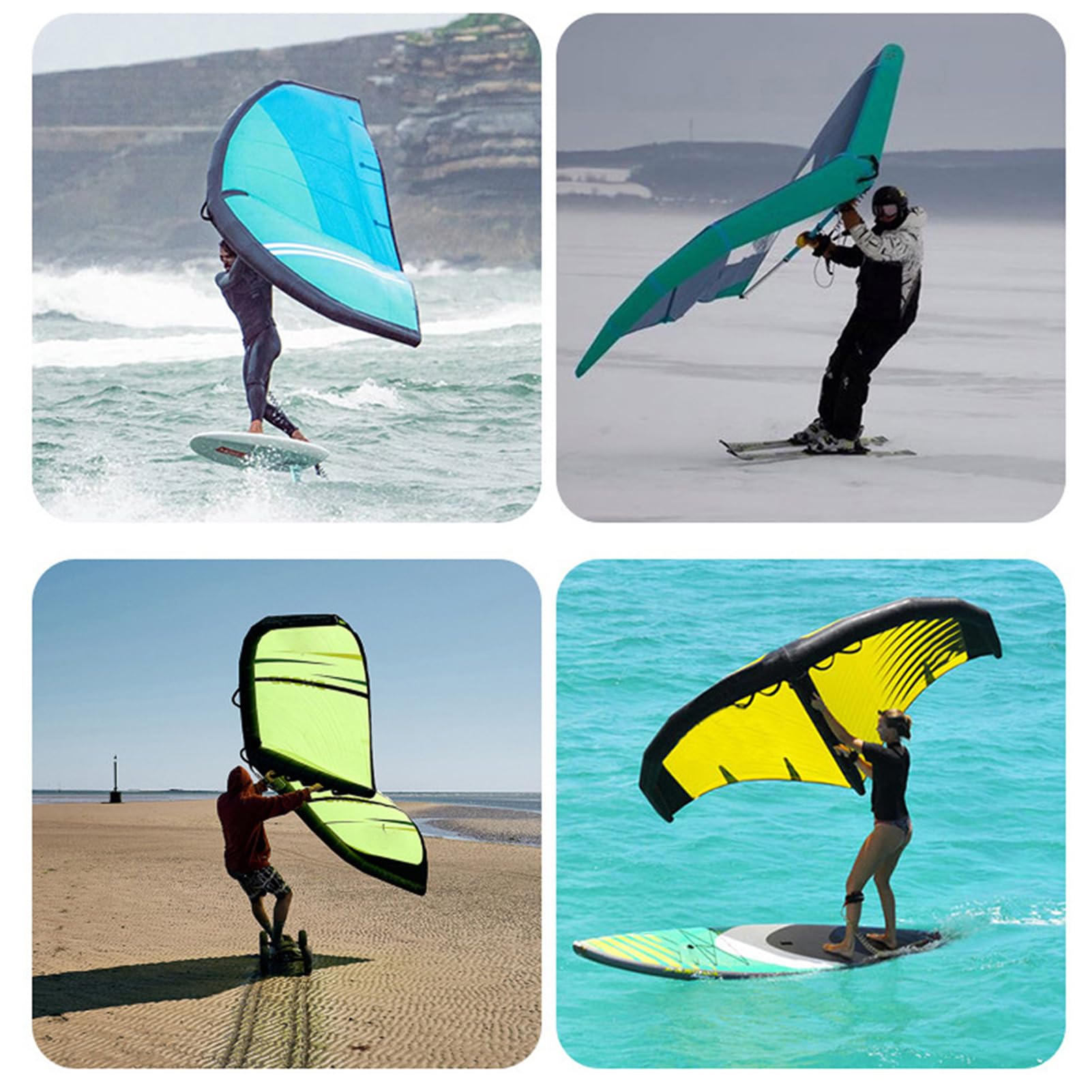 Tabla de Surf con ala Voladora, Cometa Inflable de Mano con ala de Surf, Tabla de Deportes Acuáticos Ligera y Resistente Al Desgaste para Playa de 10,1 Libras