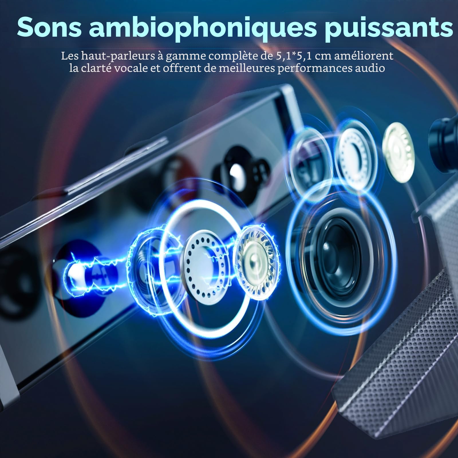 Smalody Haut-parleurs TV, Home Cinéma Haut-Parleur Audio sans Fil Barre de | Barre de son home cinéma avec caisson de basses, prend en charge Bluetooth, optique, AUX et coaxial
