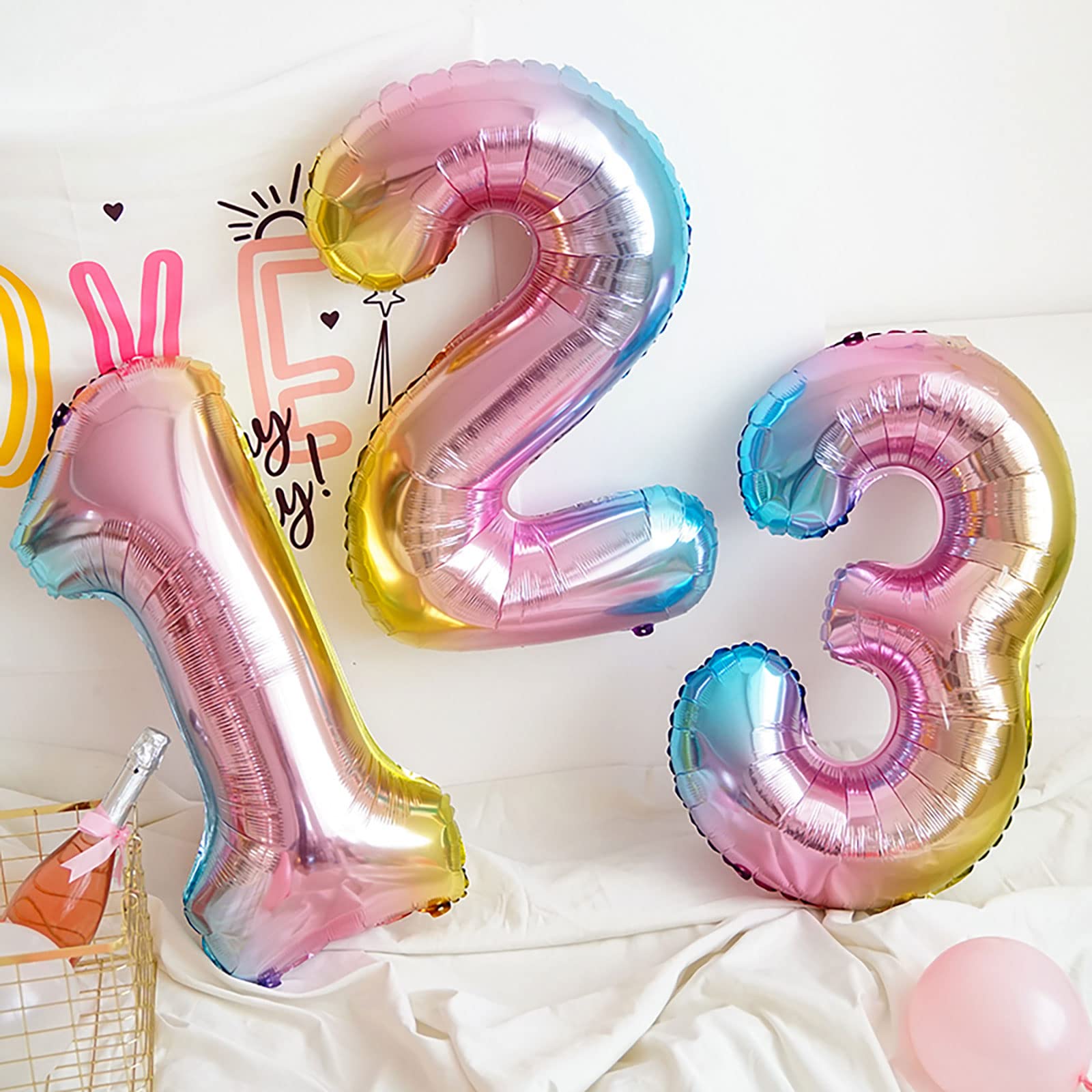 Amazon | 虹色 誕生日 数字 バルーン レインボー ナンバー バルーン 5