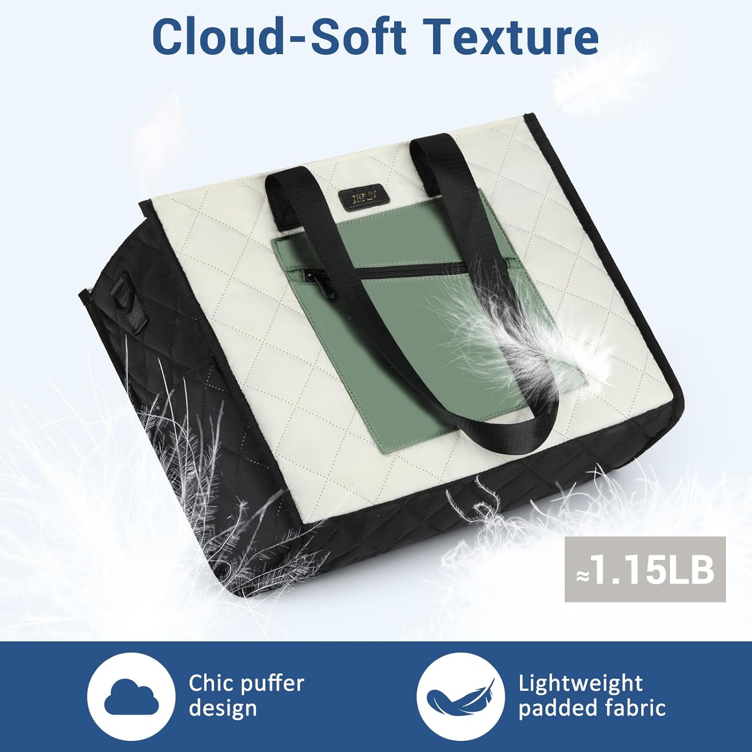 IBFUN Utility Tote Bag with 14/24 Pockets Zip Top Teacher Tote Bag for Teacher/Work Women - Image 3