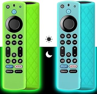 Pinowu Silicone Remote Case (2pcs, Glow in The Dark) for Firestick 4K Max (2nd)/ Insignia/Pioneer/Omni (QLED) Series Alexa...