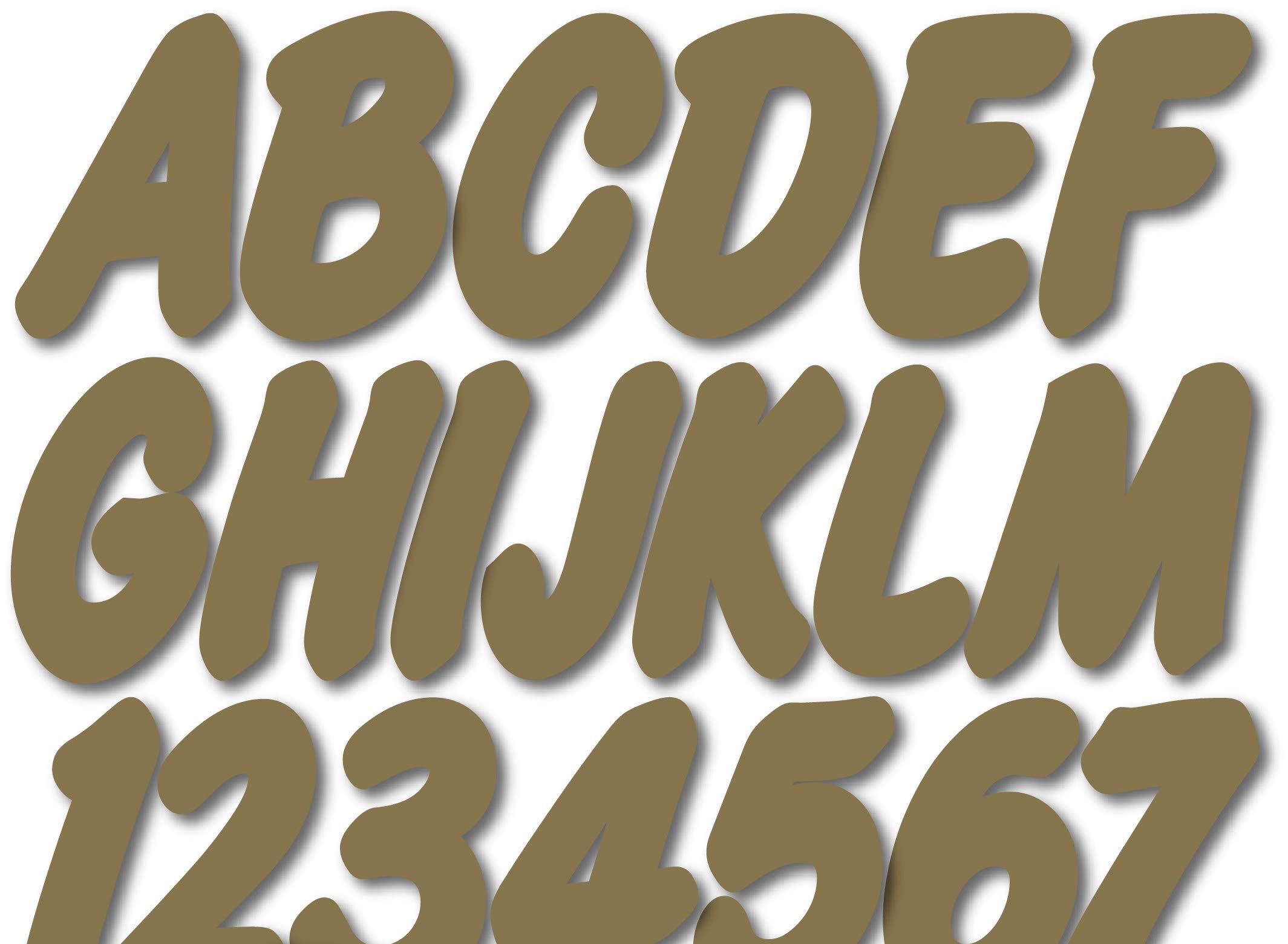 STIFFIE Whip-One Metallic Gold 3" Alpha-Numeric Registration Identification Numbers Stickers Decals for Boats &amp; Personal Watercraft