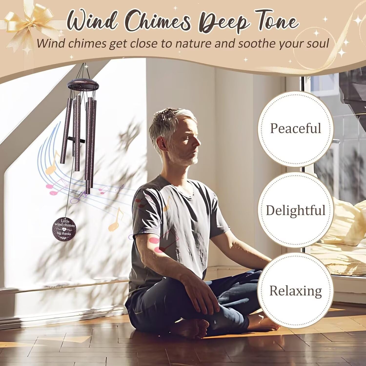 Thank You Gifts for Women Men, 25" Wind Chimes Appreciation Gifts for Employee Teacher, Coworkers, Nurses, Gratitude Thoughtful Gift Ideas for Mother Father Family Friends - Image 5