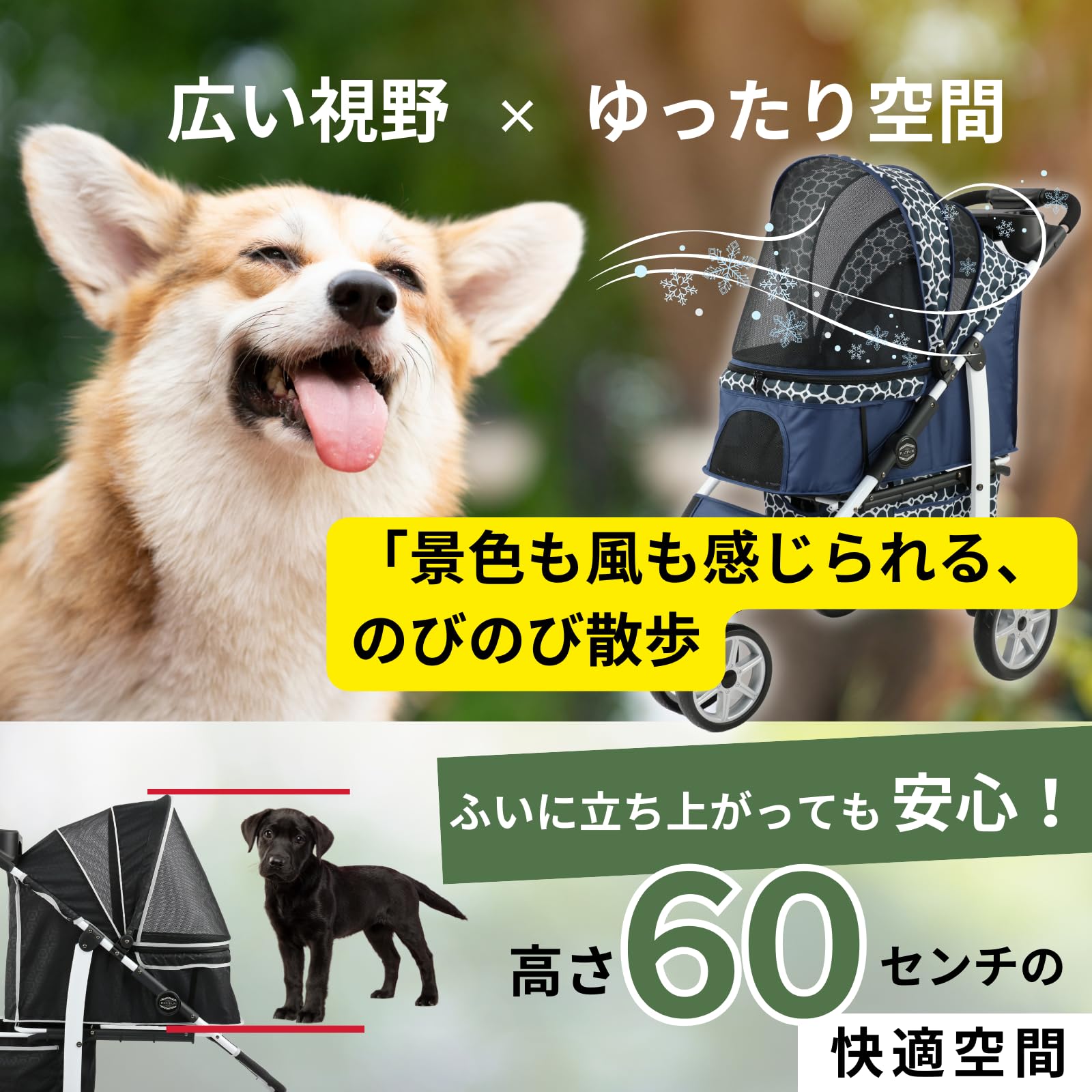 Amazon.co.jp: My Baby Pet Life 折りたたみ ペットカート (広い視界