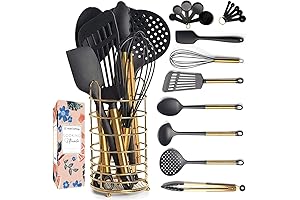 Black and Gold Kitchen Utensils Set